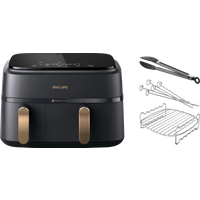 Philips 3000 Series Dual Basket Airfryer NA352/00 + Double-Layer Cooking Set