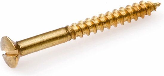 Hoenderdaal Fasteners HOENDERDAAL Houtschroef Messing Blank Lk Zs Din95 3.5X12 | 200 stuks