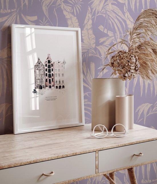 Annet Weelink Design Behang op rol - Palm Paradise lilac