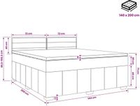 vidaXL Boxspringbed met matras, Crèmekleurig, 140 x 200 cm, Stof