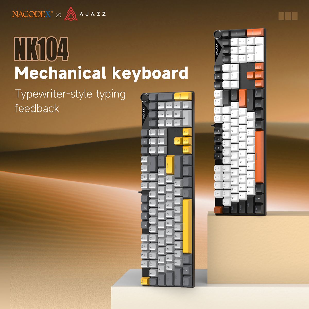 AJAZZ NK104 Volledig formaat bedraad mechanisch gaming-toetsenbord