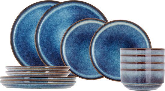 Cosy & Trendy Serviesset Jade Indigo 12-delig / 4 personen
