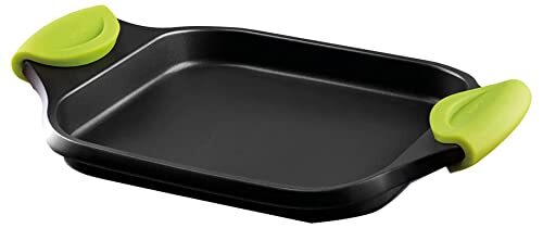 Castey F3-IP35 Inductie Flat Tray Pan en Siliconen zijgrepen, 35 cm, Gegoten Aluminium, Zwart