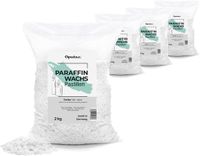 Oputec 8kg paraffine pastilles | cire à bougie blanche | cire de coulée | faire ses propres bougies | point de fusion 55–59°C | fabriqué en Allemagne