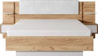 Vente-unique Bedframe fluweel natuurlijk licht, wit 160 x 200 cm