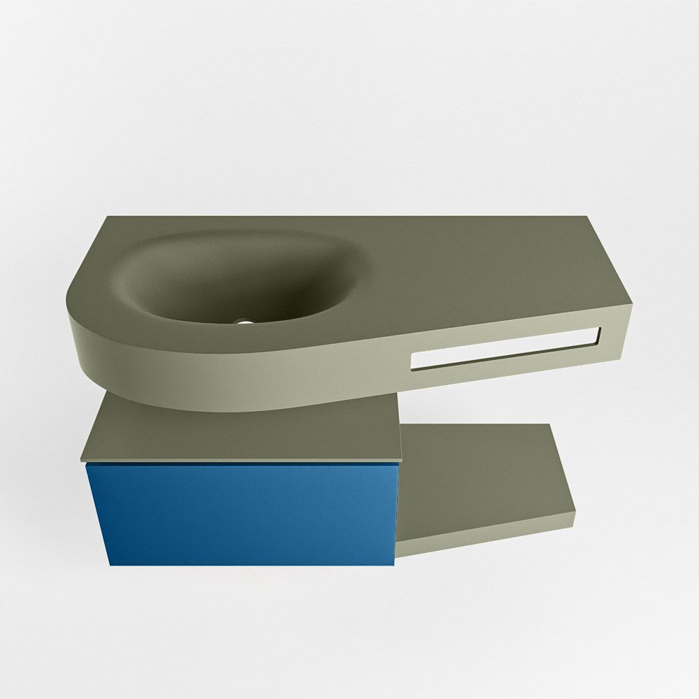 Mondiaz Riva Dulcet badkamermeubel links 100cm Army & Jeans