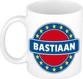 Bellatio Decorations - Bastiaan voornaam - koffiemok - beker - wit/blauw - 300 ml - Cadeau - Heren - Collega - Vaderdag - Verjaardag