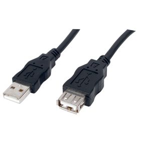Valueline USB 2.0 Kabel - USB A Male naar USB A Female - 3m - Zwart