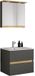 VCM set de meuble de salle de bain 3 pièces avec lavabo en céramique, meuble de salle de bain avec 2 tiroirs avec système softclose, armoire à miroir avec éclairage et prise, dimensions meuble bas H. 51 x L. 61 x P. 47 cm, Cosila-I
