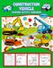 Construction Vehicle Learning Activity Workbook: Mazes, Symmetry Drawing, How to Draw, Color by Number and Coloring Fun for Ages 4–8