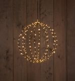 Anna's Collection Metal 50 cm 3D Ball Black With 216 Led Flash Classic Warm Christmas Lights