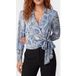 Guess by Marciano GUESS Alanis Wrap Ls Blous Floral Paisley Blue Taille: 36