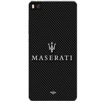 Maniacase Hoesje voor Huawei P8 maserati wit carbon achtergrond