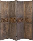 Homestyle4u Kamerscherm - 160x170 cm - bruin - 4-delig - houten decoratie