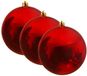 Decoris Kerstbal - 3x - rood - groot - 25 cm - kunststof - glans