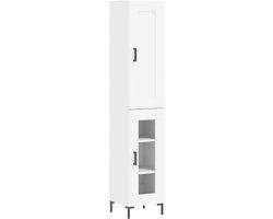 VidaXL Hoge kast 34,5x34x180 cm bewerkt hout wit