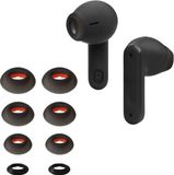 kwmobile 8x Reserve covers voor oordopjes geschikt voor JBL Tune Flex - Zwart