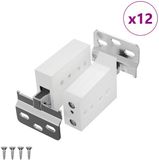 vidaXL Kast ophangbeugel 12 st Wit IJzer en Plastic