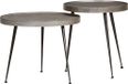 Maison Exclusive - Table basse, 2 pièces, couleur argent, placage bois