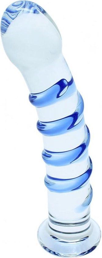 Sensual Glass Fay Glazen Dildo - Transparant/Blauw - 18cm