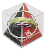 Tobar Gyroscoop - Decoratieve metalen veer - Klassiek speelgoed - Zwart/Zilver