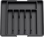LifeWiseProducts Organiseur de couverts, organisateur d'ustensiles extensible pour tiroir, bac à couverts réglable, bac à couverts compact en plastique pour tiroirs pour cuillères, fourchettes, couteaux, grand, noir