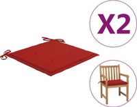 vidaXL Tuinstoelkussens 4 stuks 50x50x3 cm stof rood