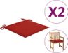 vidaXL Tuinstoelkussens 4 stuks 50x50x3 cm stof rood