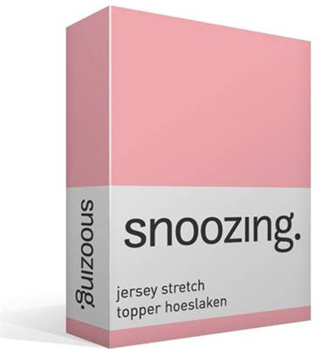 Snoozing Jersey Stretch - Topper - Hoeslaken - Eenpersoons - 90/100x200/220 cm - Roze