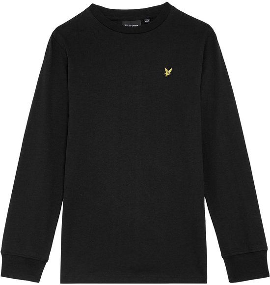 Lyle & Scott longsleeve jongens t-shirt zwart katoen ronde hals effen maat 152/158