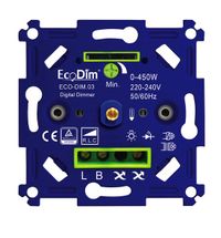 ÉcoDim Gradateur LED professionnel - Coupure de phase, 0-450W, Interrupteur poussoir rotatif, Gradateur rotatif pour lampes LED, 100% silencieux