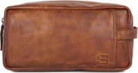 Spikes & Sparrow Leren Toilettas - Pecos - Brandy Cognac