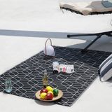 Red Deco outdoor tapijt Naxos 180x90 cm zwart/wit