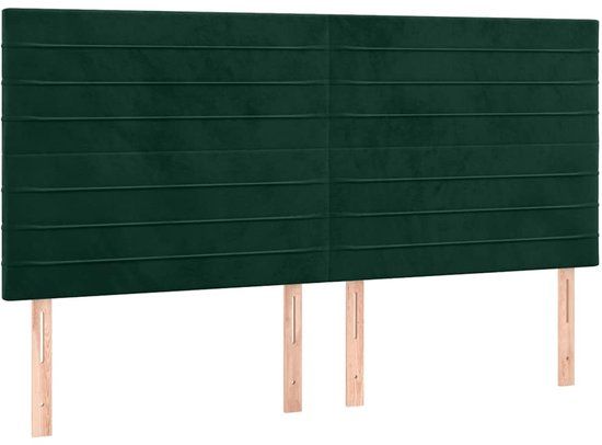 VidaXL Hoofdeind & Voeteind Donkergroen Polyester/Hout 2000x50x1180-1280 mm
