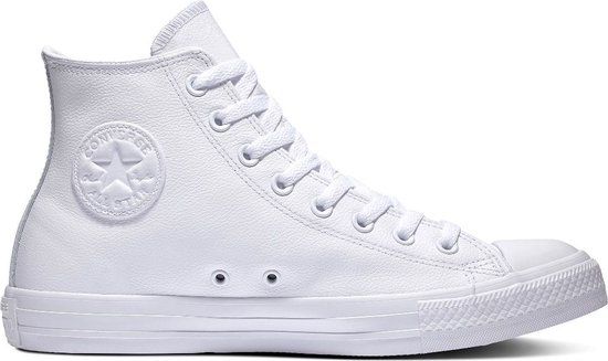 Converse All Stars Leather Hoog 1T406 Wit - Maat 44