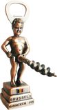Merkloos / Sans marque Manneke Pis flessenopener/kurkentrekker - wijnflessen openener - brons - 13 cm - metaal - gadgets - vaderdag/moederdag cadeau