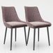 OEM Samantha Fauteuil, Set van 2, Gestoffeerd, Lichtroze, 51x84x55 cm