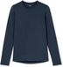 Schiesser Shirt 1/1 Unisex Lange Mouw V-hals Effen Viscose/Katoen/Acryl Deep Blue 176