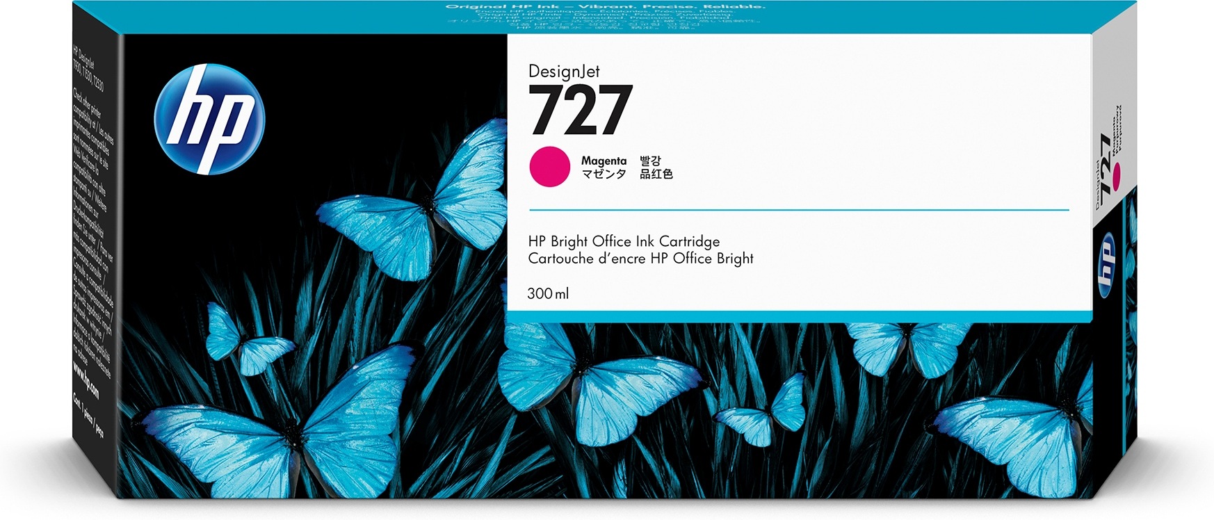 HP 727 magenta DesignJet inktcartridge, 300 ml single pack / magenta