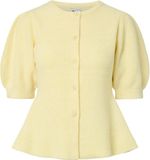 PIECES Gilet tricoté PCSILLY PUFF Pale Banana
