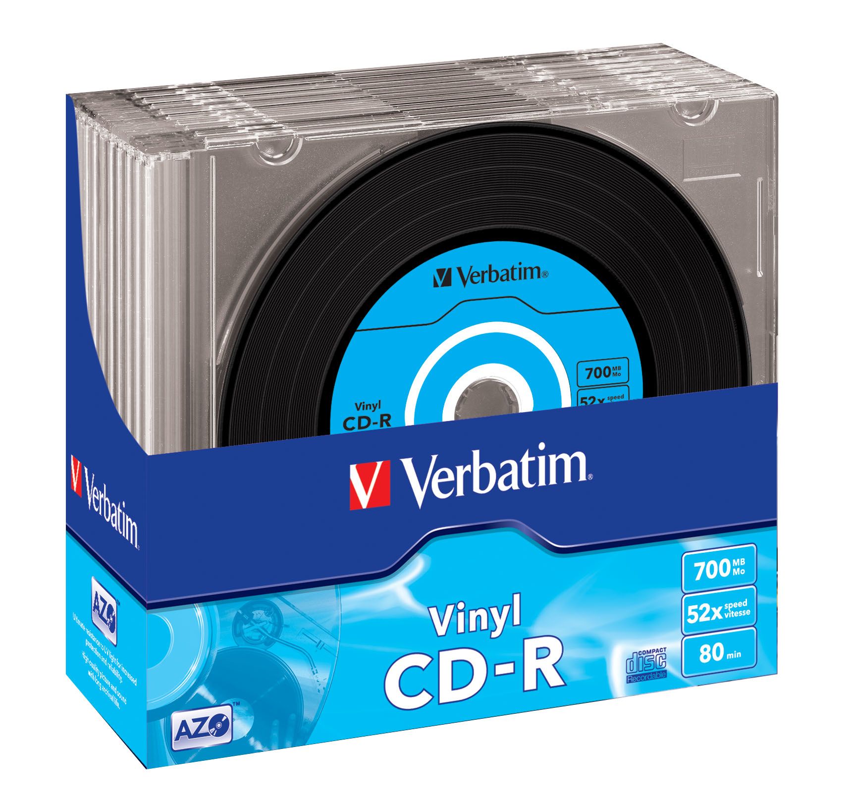 Verbatim CD-R AZO Data Vinyl - 700MB - 52x - 10-pack