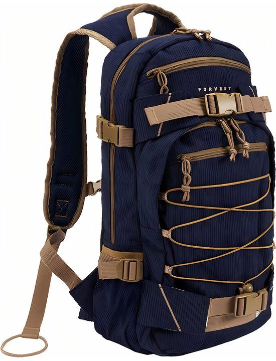 Forvert Cord Louis Unisex Rugzak - Polyester - Navy-Beige