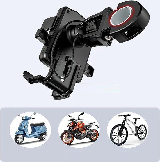 CoverMore Fietshouder - Anti Diefstal - Universeel - Geschikt voor smartphone t/m 7 inch - Zwart