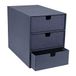 Bigso Ingrid 3-lades canvas vezelplaat bureau organizer, 20,6 x 16,3 x 25,1 cm, blauw