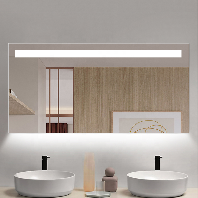Badkamerplanet Badkamerspiegel LED met Boven en Onderverlichting 80x70 cm met Spiegelverwarming