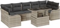 vidaXL Tuinbank Set Lichtgrijs Poly Rattan