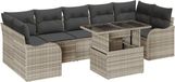 vidaXL Tuinbank Set Lichtgrijs Poly Rattan