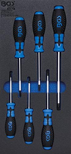 BGS 4078 | Werkplaatswageninleg 1/3: schroevendraaier T-profiel (voor torx) | 6-delig