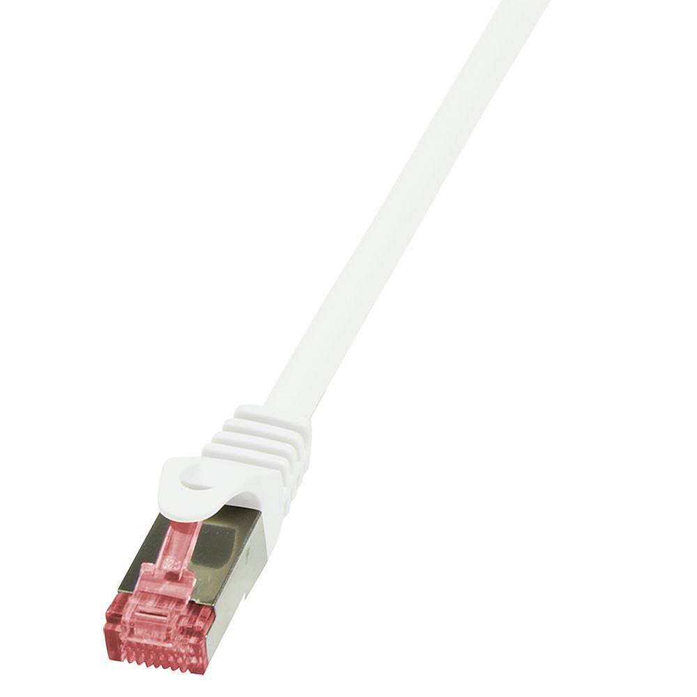 LogiLink RJ45 Netwerk Aansluitkabel CAT 6 S/FTP 1 m Wit Vlambestendig, Snagless