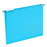 25 x blauwe hangmappen voor A4, hangmappen, opzij open, incl. tabbladen